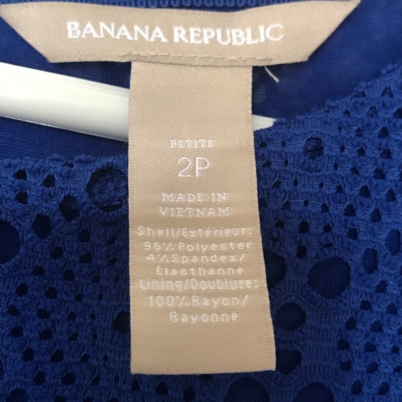 Banana Republic Cobalt blue lace peplum top  size 2P - Picture 3 of 7